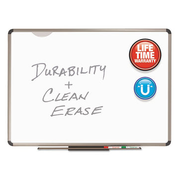 Quartet® Euro Frame Premium Porcelain Whiteboard, 72 X 48, Euro Titanium Aluminum Frame freeshipping - TVN Wholesale